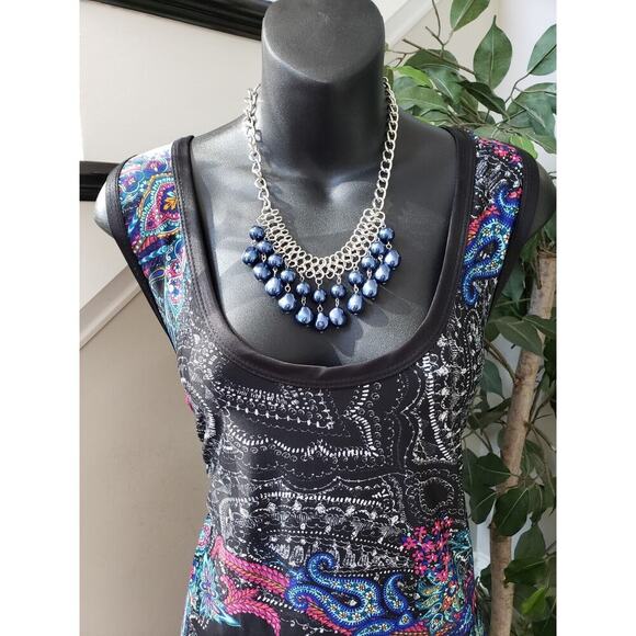 Avenue Women's Multicolor Polyester Scoop Neck Sleeveless Long Maxi Dress 22/24 - Picture 2 of 12